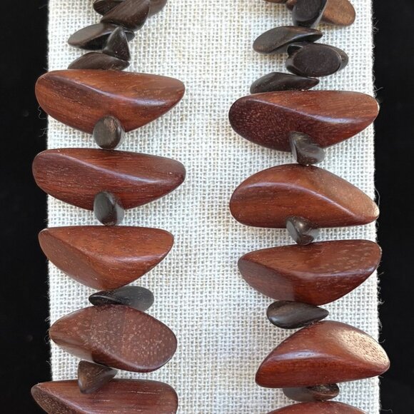 Wooden Bead Statement Necklace - Picture 1 of 5